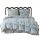 Reversible Flower Print Bedding Set with Ruffle 200x220 in Grey