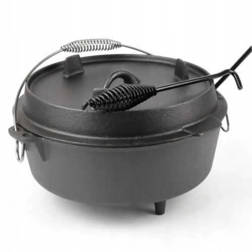  Hängetopf aus Gusseisen, 8 l, ungarischer Jagdtopf, Lagerfeuer-Grillbeine