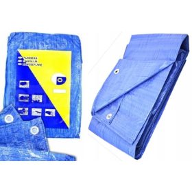 Blau Abdeckplane 10x10m aus Polypropylen mit Aluminiumösen