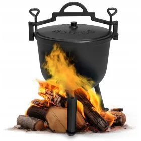    Gusseisen Standkessel 10L Jagdtopf Lagerfeuergrill MultiGarden