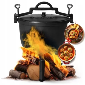    Gusseisen Standkessel 15L Jagdtopf Lagerfeuergrill MultiGarden