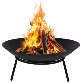    Gartenkamin 60cm Metall schwarz für Lagerfeuer Grill Kessel Stahl