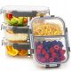 Glas-Lunchbox Set mit 2 Kammern, 4 Stück - Luftdicht Verschließbar