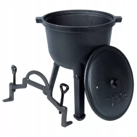    VILDE Gusseisenkessel 4L für Lagerfeuer, Jagdtopf, Ungarischer Grill