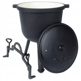    Gusseisen emaillierter Kessel VILDE 8L Jagdtopf Braten Grill