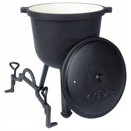  Gusseisen emaillierter Kessel VILDE 8L Jagdtopf Braten Grill