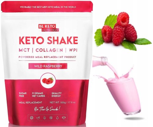 Keto Shake mit Wilde-Himbeergeschmack von BeKeto - Schnelles Keto-Mahlzeit