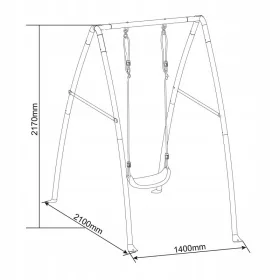  Einzelne Metall-Axi-Schaukel