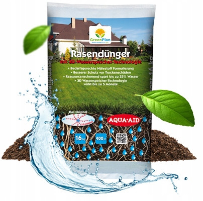  GREENPLAN Save Water Rasendünger Langzeitwirkung 16 kg