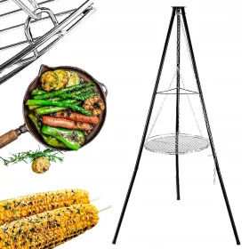    Dreibein mit Rost Garten Hängegrill groß für Kamine 150 cm
