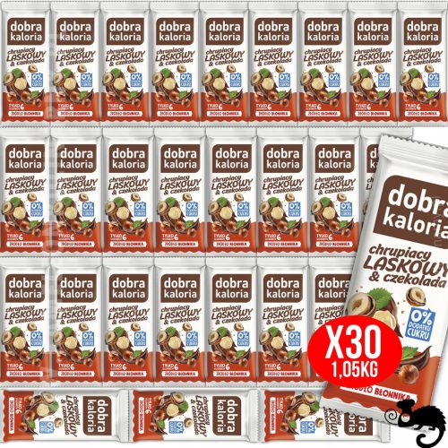 Knuspriger Haselnussriegel mit Schokolade - 35g x 30 Stück (1050g)