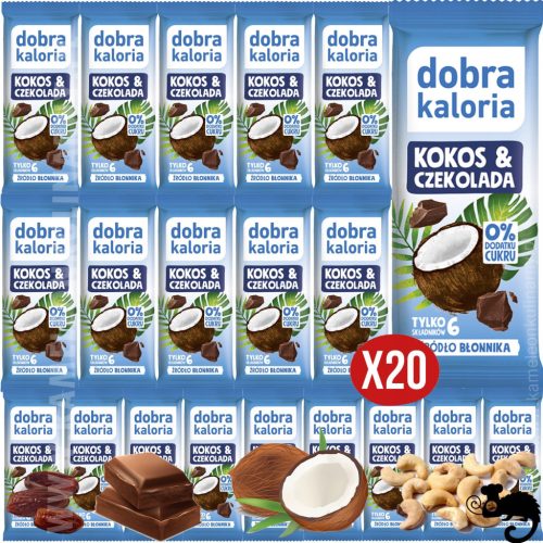 Kokos-Schokolade Riegel, 20x33g - Natürliche Zutaten & Zuckerfrei