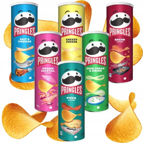 Pringles Kartoffelchips Sortiment in 6 verschiedenen Geschmacksrichtungen, 6x165g