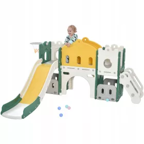    Ein Rutschen-Kletterspielzeug für Kinder. Wechsel zum 6-in-1-Spiel