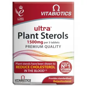   Vitabiotics Ultra Plant Sterols - Vegane Tabletten zur Cholesterinsenkung, 30 Stück