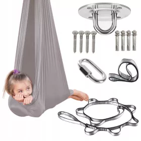    AKROBATISCHE SLING SENSORISCHE HÄNGEMATTE KINDERSCHAUKEL AERIAL YOGA GRAU