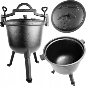    Gusseisentopf für Braten Jagdtopf 100% Gusseisen 8L ROSSNER