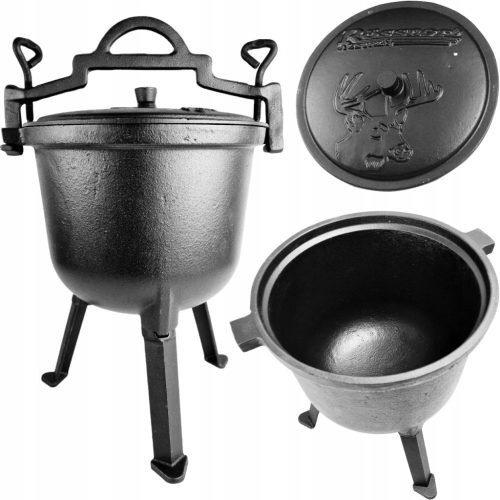  Gusseisentopf für Braten Jagdtopf 100% Gusseisen 8L ROSSNER