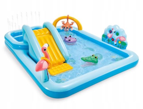  Rutschen-Spielplatz mit Dusche - Intex Jungle