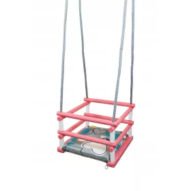  Holzschaukel für Kinder mit pastellfarbenem Kreiselkissen