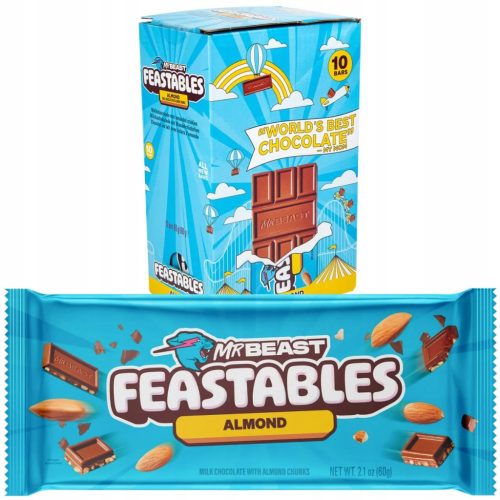MrBeast Feastables Neue Mandel-Schokolade 60g – Exquisite Nascherei für Schokoladenliebhaber