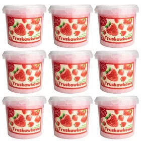 9 x Erdbeer-Geschmack Rosa Zuckerwatte im 1l Paket