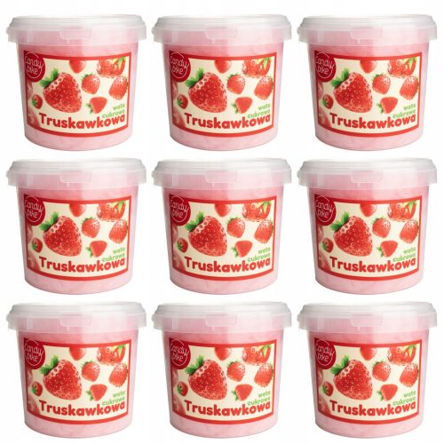 9 x Erdbeer-Geschmack Rosa Zuckerwatte im 1l Paket