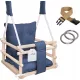  Holzschaukel für Kinder - 3 in 1 mit Kissen und Sicherheitsgurt