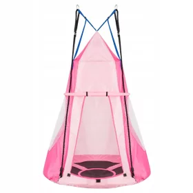  Babyschaukel Storchennest mit Himmel rosa