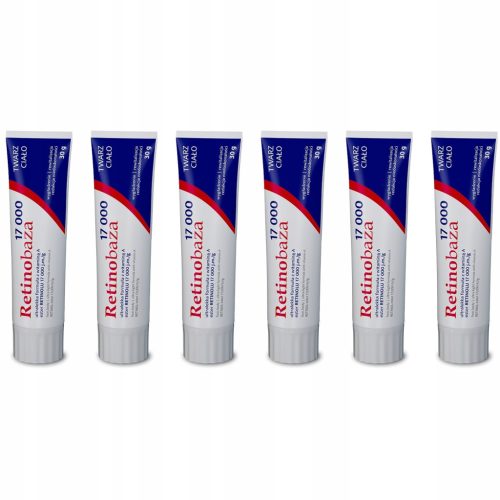 Retinobaza 17000 Vitamin A Creme mit Retinol für intensive Hautpflege, 6 x 30g