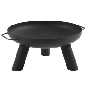    Feuerstelle aus Stahl für den Garten, schwarz lackiert, verschraubt, Korfu, 78 cm