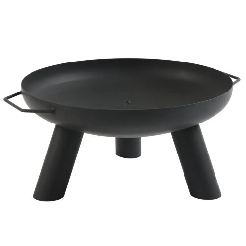  Feuerstelle aus Stahl für den Garten, schwarz lackiert, verschraubt, Korfu, 78 cm