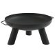  Feuerstelle aus Stahl für den Garten, schwarz lackiert, verschraubt, Korfu, 78 cm