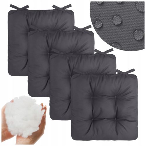  4er Set Stuhlkissen, 50 x 50 cm, wasserdicht, gesteppt