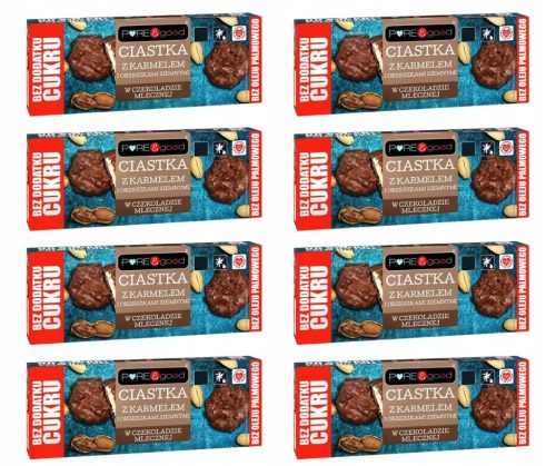 Zuckerfreie Karamell- und Erdnusskekse in Milchschokolade - PURE&good 128g