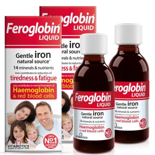 Feroglobin Flüssig Eisen, B6, B12 & Folsäure - Nährstoffreiches Tonikum für Vitalität, 200 ml