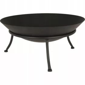    Tragbare Gartenfeuerstelle, 47 x 21 cm, schwarze Metallfeuerstelle