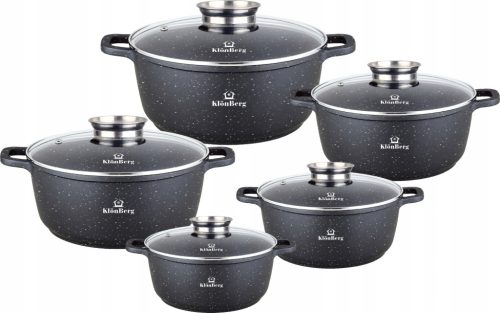 KlönBerg KB 4060 Marmurkowy Zestaw Garnków - Premium Küchenhelfer