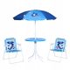  Outsunny 4-teilig Kinder-Gartenset mit Sonnenschirm, blau