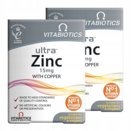 Vitabiotics Ultra Zinc + Kupfer für Immunsystem & Haut, 60 Tabletten