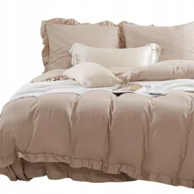   Mikrofaser Bettwäsche mit Rüschen 220x200 + 2x Kissenbezug 70x80 - RUFFY Design
