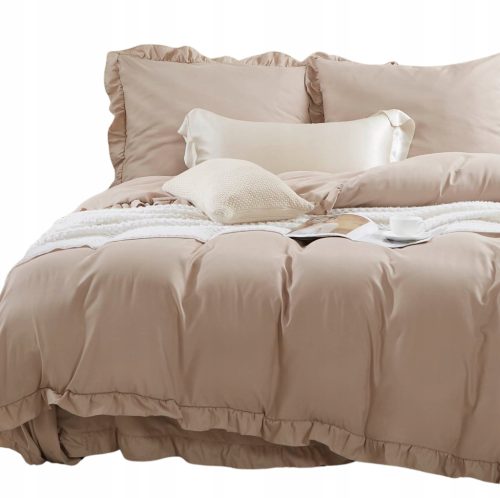 Mikrofaser Bettwäsche mit Rüschen 220x200 + 2x Kissenbezug 70x80 - RUFFY Design