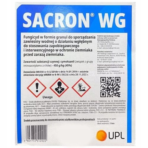 Sacron WG - Hochwirksames Fungizid zur präventiven und unterstützenden Bekämpfung von Kartoffelkrankheiten, 5kg