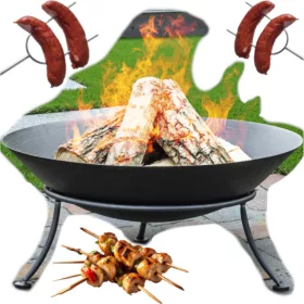    Gusseisen Feuerstelle Gartenschale auf einem Feuerstellenständer Grill