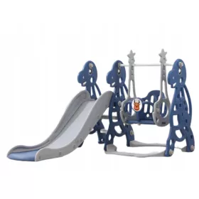    Dinosaurierrutsche aus Kunststoff mit Schaukel und Korb, 170 x 140 x 105 cm