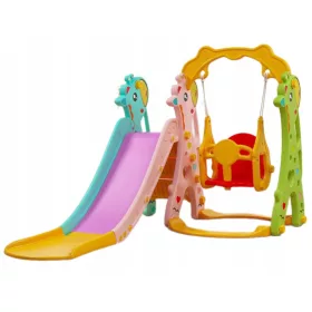    Kunststoffrutsche Giraffe, mit Schaukel und Korb, 150 x 135 x 120 cm