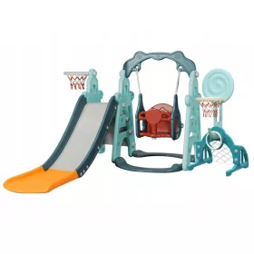    Kunststoff-Turmrutsche mit Schaukel und zwei Körben, 180 x 190 x 123 cm