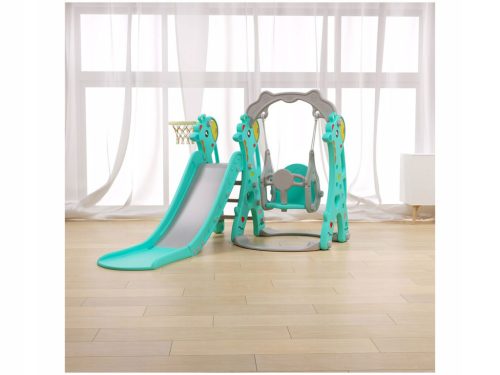  Kunststoffrutsche Giraffe, mit Schaukel und Basketball, 150 x 135 x 120 cm