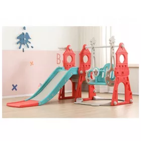    Kunststoff-Rutsche, mit Schaukel und Basketball, 175 x 140 x 115 cm