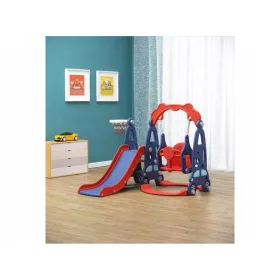    Kinderrutsche mit Schaukel, rot, mit Basketball, 160 x 145 x 112 cm